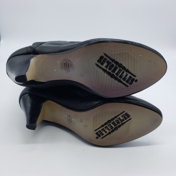 Seychelles women US 8.5 black leather calf high lace up vamp heeled boots - Picture 10 of 13